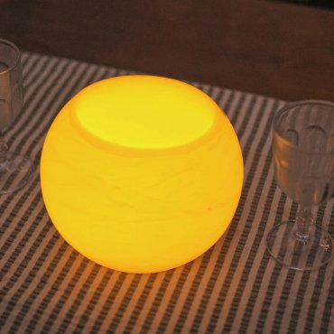 New Garden Dolo 20 Ball - lampe de table rechargeable à batterie avec télécommande - Ø 20 x 17 cm - LED inclus - IP44 - orange