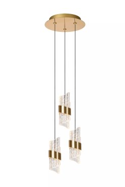 Lucide Kligande - lampe suspendue - Ø 25 x 150 cm - 3 x 8W LED inclus - or