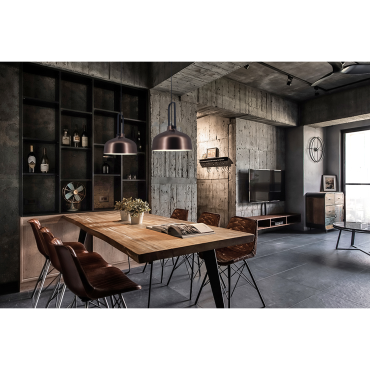Artdelight Mendoza - lampe suspendue - Ø 37,5 x 176 cm - bronze et noir