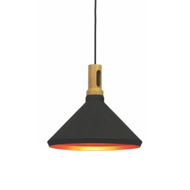 Artdelight Cornet - lampe suspendue - Ø 41 x 170 cm - noir et or