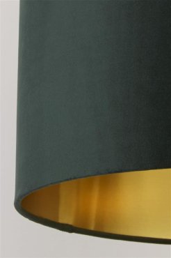 Searchlight Velvet Drum - abat-jour - Ø 40 x 24 cm - vert et or