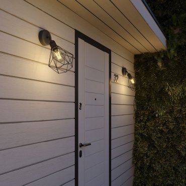 Creative Cables Eiva - applique murale pour l'extérieur et/ou la salle de bain avec fixation en silicone - Ø 12,5 x 21 x 20 cm - IP65 - noir