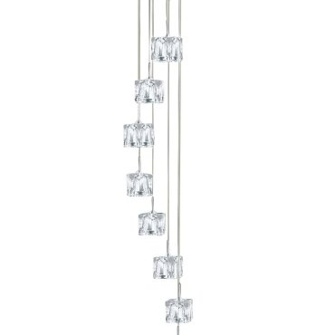Searchlight Ice Cube - lampe suspendue - Ø 20 x 116 cm - 8 x 5W LED dimmable inclus - chrome