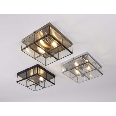 Searchlight Flush - plafonnier - 25 x 25 x 10 cm - chrome