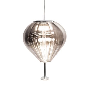Maxlight Palloncini - lampe suspendue - Ø 12 x 180 cm - 2 x 3W LED inclus - blanc, chrome et verre fumé