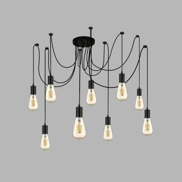 Searchlight Squiggle - lampe suspendue - Ø 20 x 202,5 cm - noir mat