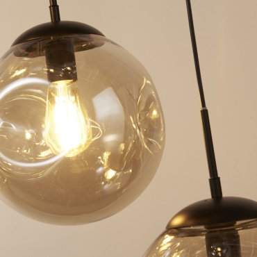 Searchlight Punch - lampe suspendue - Ø 61 x 152 cm - noir et champagne