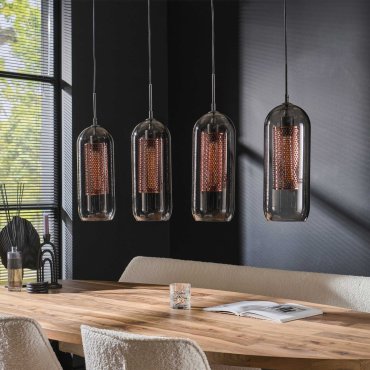 Vico Lantern 4L - lampe suspendue - 105 x 9 x 150 cm - artic black