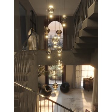 Maxlight Palloncini - lampe suspendue - Ø 45 x 220 cm - 11 x 6W LED inclus - multicolore