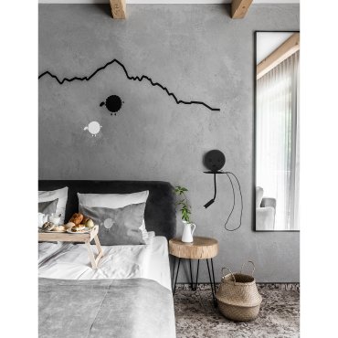 Nova Luce Eclip - applique murale avec interrupteur et chargeur USB - 15 x 19,5 x 50 cm - 6W + 3W LED inclus - noir