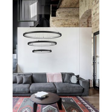 Nova Luce Empatia - lampe suspendue - Ø 80 x 150 cm - 108W dimmable LED inclus - sand black