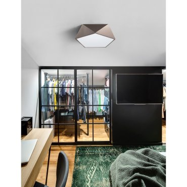Nova Luce Darius - plafonnier - 40 x 40 x 10 cm - bronze et blanc mat
