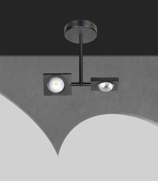 ETH Jake - plafonnier - 30 x 23 cm - dimmable en 3 étapes - 20W LED inclus - noir