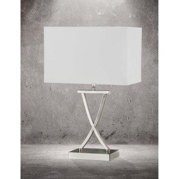 Searchlight Club - lampe à poser - 31 x 20 x 48,5 cm - blanc et chrome