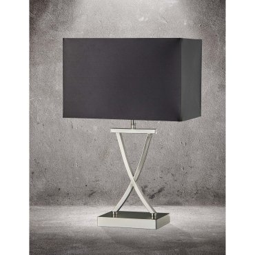 Searchlight Club - lampe à poser - 31 x 20 x 48,5 cm - argent satiné et noir