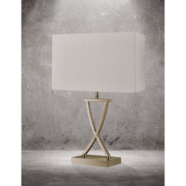 Searchlight Club - lampe à poser - 31 x 20 x 48,5 cm - crème et laiton antique