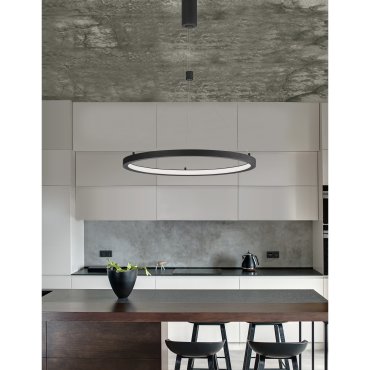 Nova Luce Empatia - lampe suspendue - Ø 60 x 120 cm - 35W LED dimmable inclus - noir sable
