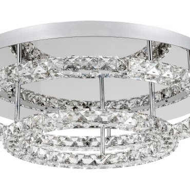Nova Luce Quentin - plafonnier - Ø 60 x 18 cm - 44W LED inclus - chrome