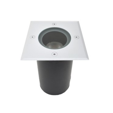 Roi Du Luminaire Hades - spot carré pour l'extérieur - 110 x 110 mm, Ø100 mm à encastrer - IP67 - blanc