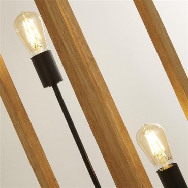 Searchlight Square - lampadaire - 25 x 25 x 140 cm - noir et brun