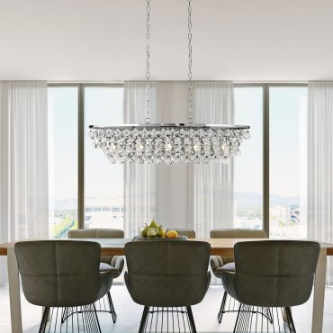 Searchlight Michelle - lampe suspendue - 92 x 30 x 135 cm - chrome