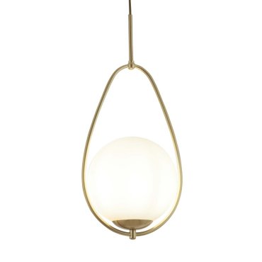 Searchlight Avalon - lampe suspendue - Ø 23 x 150 cm - blanc et or