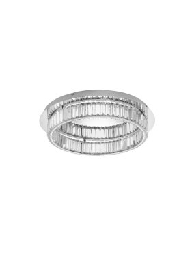 Nova Luce Aurelia - plafonnier - Ø 60 x 12 cm - 41W LED dimmable inclus - chrome