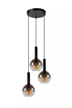 Lucide Marius - lampe suspendue - Ø 48,5 x 150 cm - noir fumé