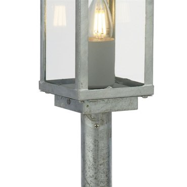 Searchlight Box II - poteau de jardin - 11 x 11 x 50 cm - IP44 - argent galvanisé