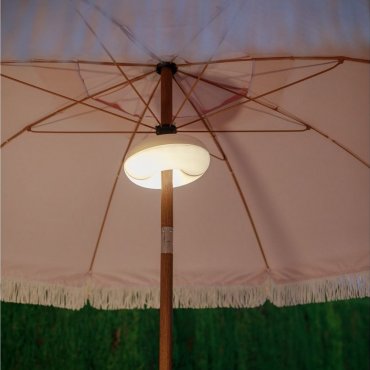 New Garden Lima - éclairage de parasol rechargeable avec télécommande - Ø 20 x 7,5 cm - LED 8,5W incl. - IP54 - blanc