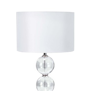 Searchlight Table and Floor - lampe à poser - Ø 33,5 x 58 cm - blanc et chrome