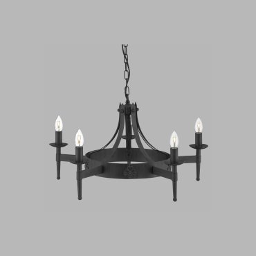 Searchlight Cartwheel - lustre - Ø 67 x 90 cm - noir