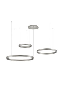 Nova Luce Elowen - lampe suspendue - 148 x 250 x 106 cm - 181W dimmable LED inclus - argent champagne brossé