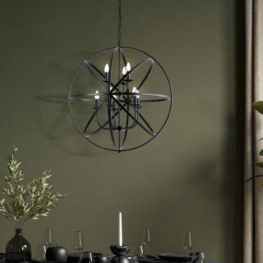 Searchlight Orbit - lampe suspendue - Ø 80 x 200 cm - noir mat