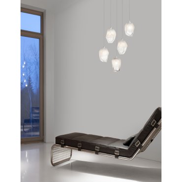 Nova Luce Ice - lampe suspendue - Ø 39 x 180 cm - blanc et transparent