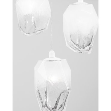Nova Luce Ice - lampe suspendue - Ø 29 x 180 cm - blanc et transparent