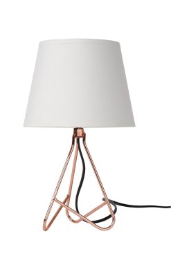 Lucide Gitta - lampe à poser - Ø 17 x 30 cm - blanc, cuivre