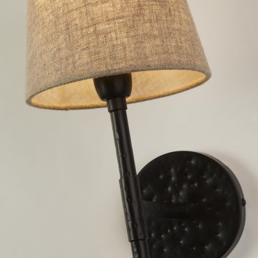 Searchlight Gothic - applique murale - 15 x 43 cm - noir et lin naturel