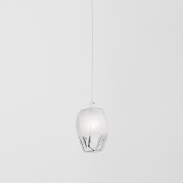 Nova Luce Ice - lampe suspendue - Ø 12 x 180 cm - blanc et transparent