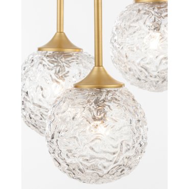 Nova Luce Mirano - lampe suspendue - Ø 32 x 180 cm - laiton doré et transparent