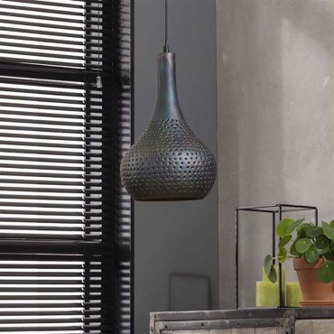 SECONDE CHANCE - Vico Perforated - lampe suspendue - Ø 25 x 150 cm - noir brun