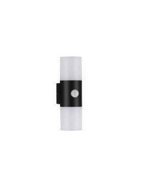 Nova Luce Paul - applique murale extérieure avec capteur - 11,5 x 28 cm - 10W LED inclus - IP65 - noir sablé