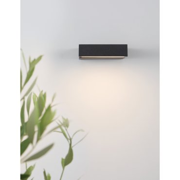 Nova Luce Brin - applique d'extérieur - 14 x 14,5 x 3,5 cm - 10W LED inclus - IP65 - anthracite
