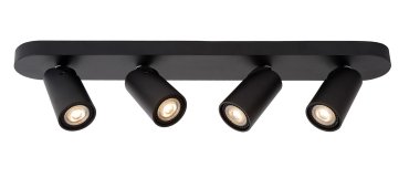 Lucide Xyrus 4 - spot en saillie - 60 x 9 x 12,5 cm - 4 x 5W LED dimmable inclus - noir