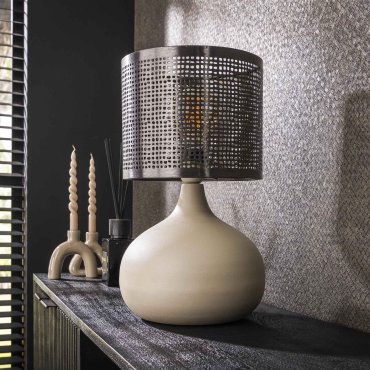 Vico Straight - lampe à poser - Ø 25 x 46 cm - gris
