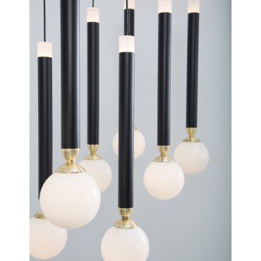 Nova Luce Cayo - lampe suspendue - 72 x 20 x 120 cm - 10 x 5W LED inclus - noir