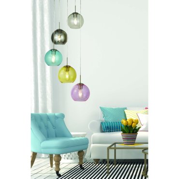 Searchlight Mardi Gras - lampe suspendue - Ø 50 x 120 cm - multicolore
