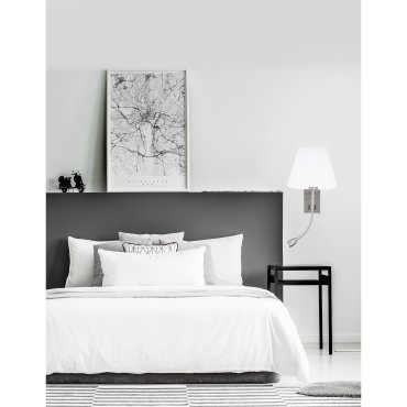 Nova Luce Valencia - applique murale avec interrupteur - 25 x 21 x 40 cm - 3W LED inclus - blanc et chrome