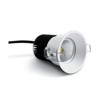 ONE Light COB Dark Light Range - spot à encastrer - Ø 82 mm, Ø 75 mm encastré - 12W LED inclus - IP44 - blanc - couleur de lumière blanc chaud