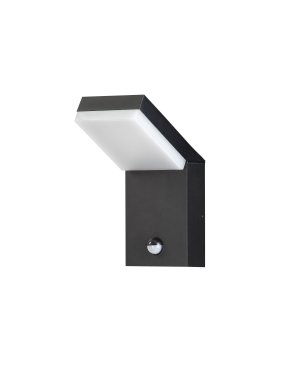 Nova Luce Farge - applique murale d’extérieur avec détecteur - 10 x 22 x 16,5 cm - 12W LED inclus - IP65 - anthracite foncé